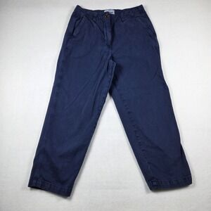 Boden Chino Pants Women's‎ 12R Blue Relaxed Fit Baggy Casual Trousers